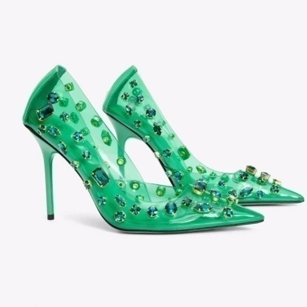 GOOD AMERICAN Green Diamonds are Forever pumps